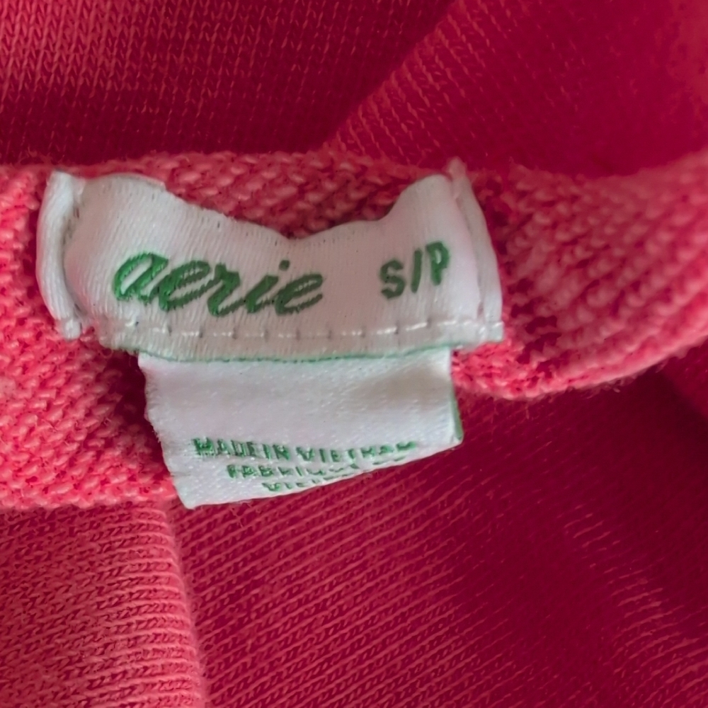 Aerie Pink Long Sleeve Cut Neck Sweatshirt Jumpsuit Romper S              Q121 - Picture 7 of 8